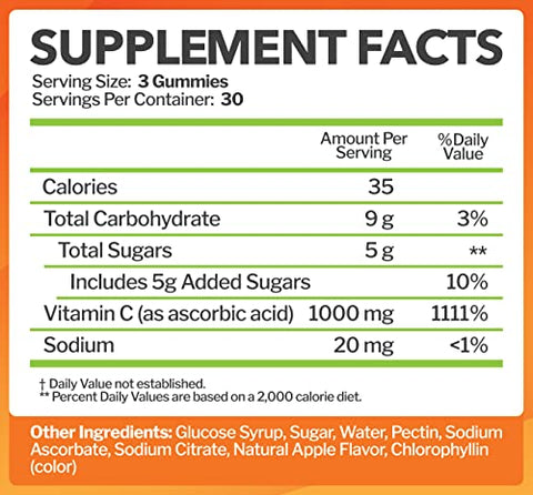 Just Nutrients - Vitamina C 1000mg Gummies para Adultos – Fortaleça sua saúde com deliciosos gummies!