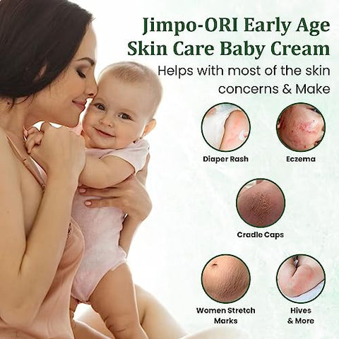 Jimpo-ORI - Creme para Bebê Early Age – Tratamento para Assaduras, Dermatite, Crostas de Berço, Pomada de Manteiga de Karité para Estrias, Hidratação Natural (100g)