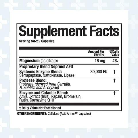 Neprinol AFD – Enzimas Multiblend com Serrapeptase | 60 cápsulas | Fórmula avançada para saúde e bem-estar - Arthur Andrew Medical