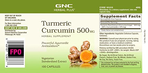Herbal Plus – Cúrcuma Curcumina 500mg 100 cápsulas | Compre Agora! - GNC