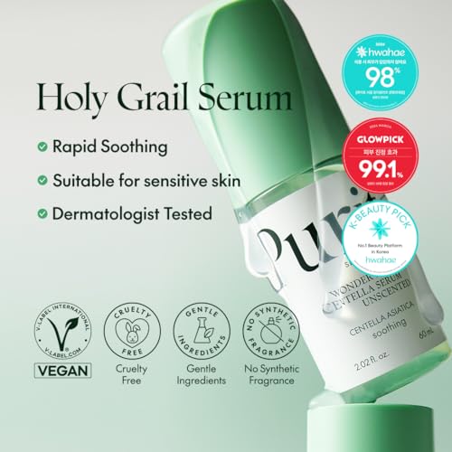Centella Serum Coreano Centella, Todos os Tipos de Pele, Ampola, Calmante, Facial, Vegano – 30ml - PURITO