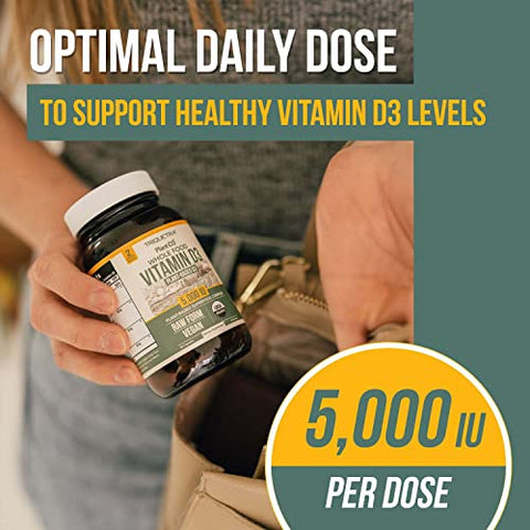 Triquetra Health - Vitamina D3 Orgânica 5.000 UI – Alimento Integral 100%