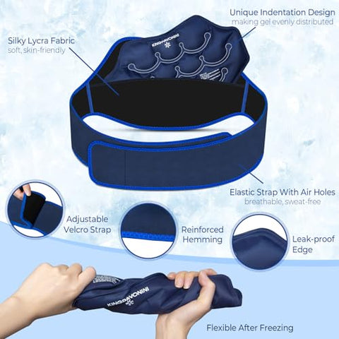 Gelo Pack Extra Grande para Alívio da Dor nas Costas com Faixa de Extensão, 2 Pacotes Reutilizáveis de Gel para as Costas Inferiores para Cirurgia Lombar, Ciática, Hérnia de Disco, Cóccix – [Brand Name] - KingPavonini