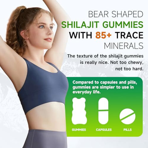 MEENCCD - Shilajit Gummies 1000mg: Gomas de Shilajit Puro do Himalaia para Homens – 60g