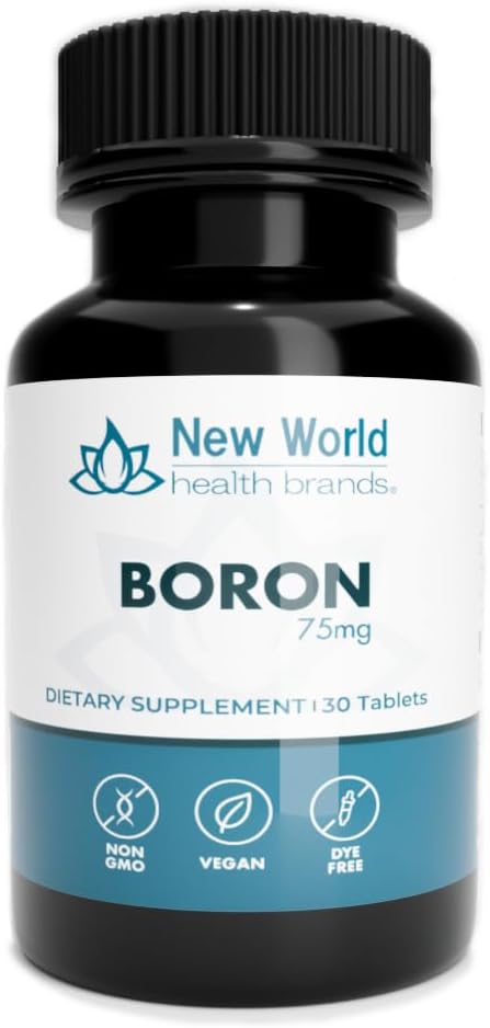 New World Health Brands - Suplemento Mineral de Boro 75mg | 30 Unidades – Minerais Traço Essenciais para a Saúde e Bem-Estar Ótimo do seu Corpo