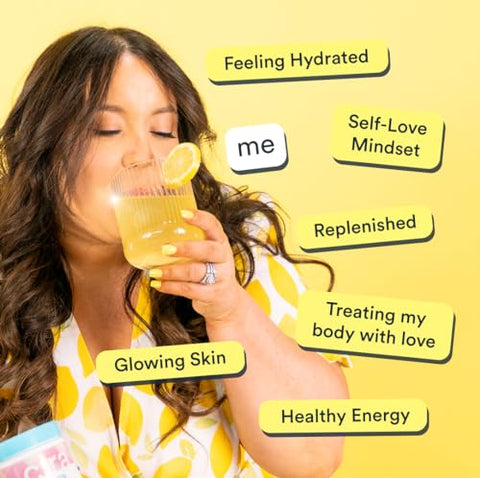 Hydration Electrolyte Powder for Women – Pó de Eletrólitos para Hidratação (45 Porções) x Alicia McCarvell’s Electrolyte Drink Mix with Himalayan Salt – Mistura de Bebida de Eletrólitos para Alívio da Desidratação – Limonada do Amor Próprio - Cira