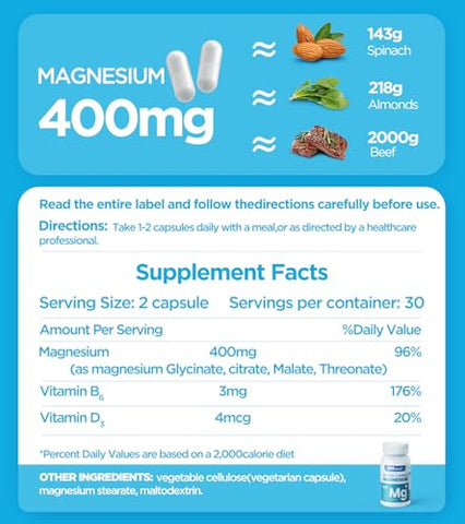 Dralot - Suplemento de Magnésio Quádruplo, 400mg de Magnésio Glicinato Quelato, L-treonato, Citrato – Marca em Destaque