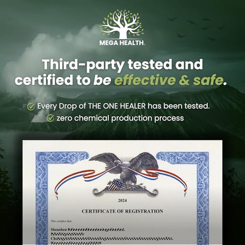 MEGA HEALTH - The One Healer | Gotas de Zeólita para Crianças e Adultos | Suporta Desintoxicação Diária Suave, Energia e Foco Naturalmente | Gotas Líquidas Pura de Zeólita Methyl B12 D3 | Desintoxicação Intestinal e Hepática