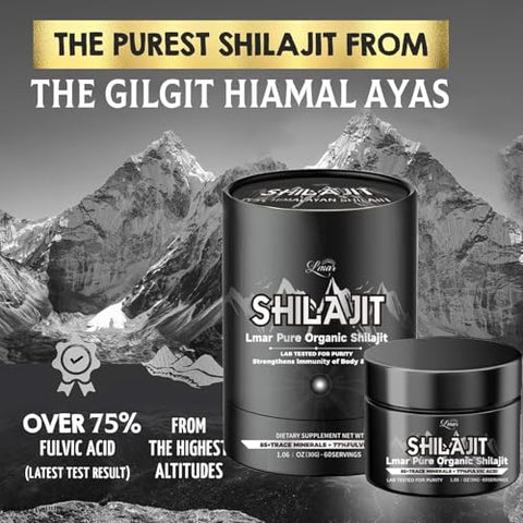Lmar - Shilajit Resina Orgânica Pura – 100% Natural, 30g – Suplemento Alimentar Masculino