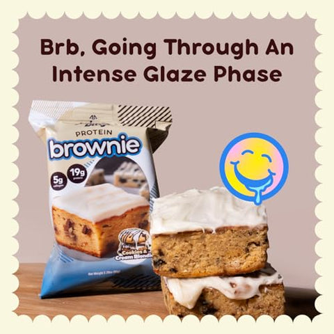 Brownie de Proteína Prime Bites da Alpha Prime Supplements | Alto teor de proteína, enriquecido com colágeno, lanche delicioso com baixo teor de açúcar | 12 barras por caixa (Chocolate Cookie Monster)