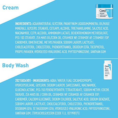 Conjunto de Cuidados Diários para a Pele com Ácido Salicílico Renovador | Contém CeraVe Creme SA e Sabonete Corporal para Pele Áspera e Irregular | Sem Fragrância  CeraVe - CeraVe