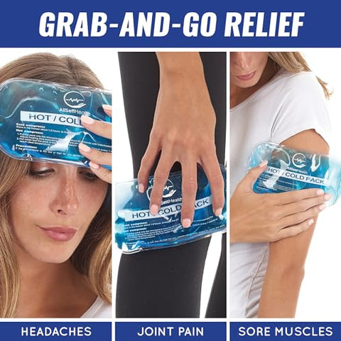 AllSett Health - Gel Reutilizável para Lesões – Compressa Fria, Pacote de Gelo, Gel para Lesões – 7 Unidades