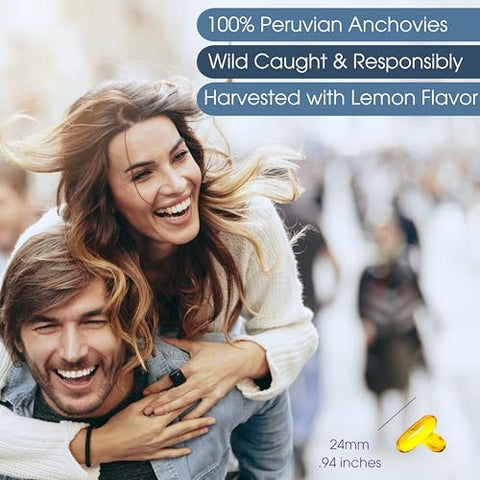 Ômega 3 Fish Oil, Ácidos Graxos EPA/DHA, 3000mg, Triplo Forte, Cápsulas de Óleo de Peixe sem Sabor de Peixe com Limão – Coração, Olhos, Cérebro - Pure Micronutrients