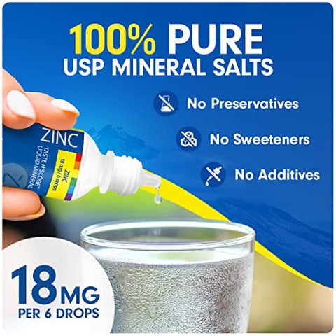 SENSEable Supplements - Taste N’ Score – Suplemento Mineral Líquido de Zinco Iônico Puro 18mg – 118 Porções