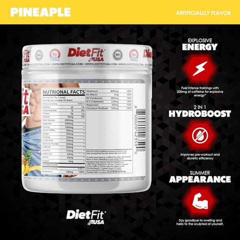 Dietfit USA - DIETFIT | Pré-Treino e Diurético 300g | Hydroboost 2 em 1 | Potencialize seu Treino
