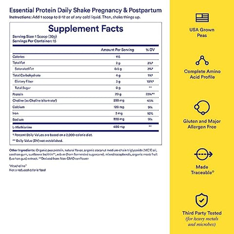 Prenatal: Proteína Vegana com Colina para Apoio Pré-Natal e Pós-Parto – 500g - Ritual