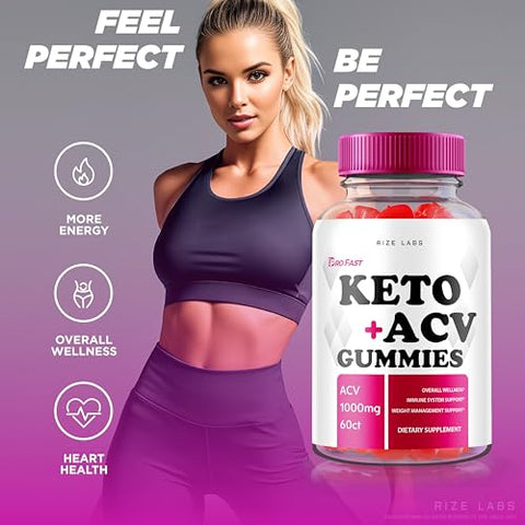 rize labs - (2 Pacotes) Gomitas ProFast Keto ACV, Perda de Peso Avançada com Gomitas Pro Fast Keto ACV, Keto Plus Vinagre de Maçã 1000mg, Suplemento Keto ACV, Oficial Gomitas