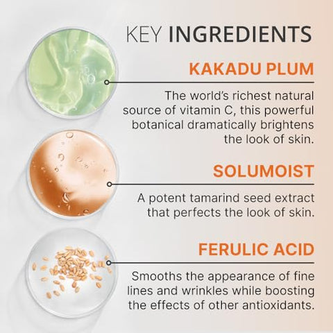 Actives Serum Vitamina C – Clareador com Vitamina C e Ácido Ferúlico, Hidratação Facial e Benefícios Anti-Envelhecimento, Melhora a Descoloração da Pele e Reduz Visivelmente - goPure
