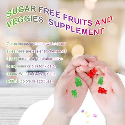 Alliwise - Gomas de Frutas e Legumes Sem Açúcar, Suplemento de Multi-Vitaminas