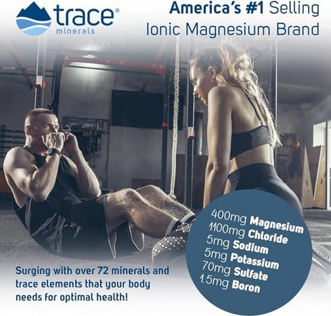 Mega-Mag 400 mg Cloreto de Magnésio Líquido | Suporta a Função Muscular Normal | 30 Porções, 120 ml (1 Pacote) - Trace Minerals