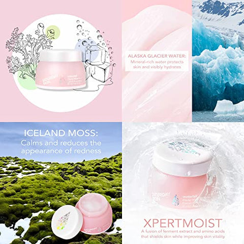 Creme Facial Hidratante Gel Tipo Água Livre de Óleo Natural com Água de Glaciar do Alasca – 50g - Saturday Skin
