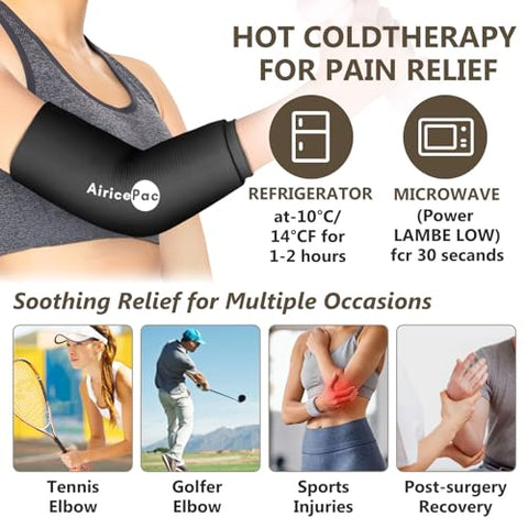 AiricePac - Elbow Ice Pack para Tendinite e Manga de Compressão para Epicondilite – Alívio e Recuperação
