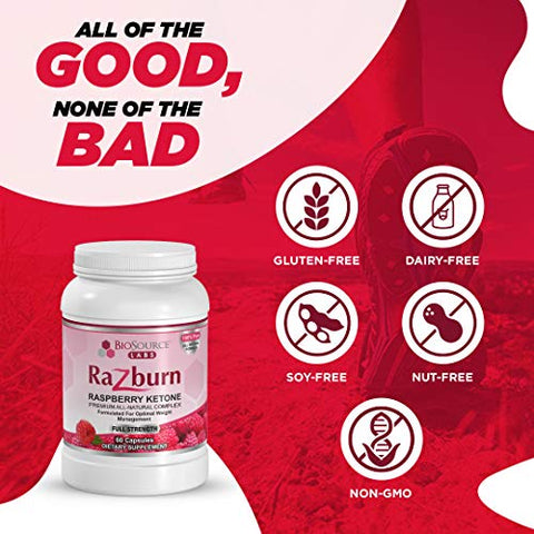 BioSource Labs - Razburn – Pílulas Termogênicas Premium com Ingredientes Premium, Cafeína, 60g