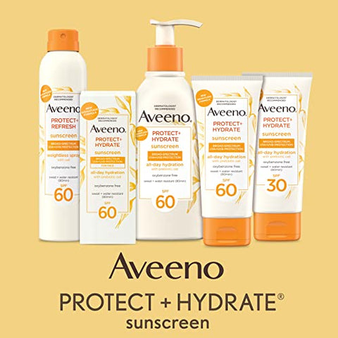 Protetor Hidratante Loção Corporal com Filtro Solar FPS 60 e Aveia Prebiótica, Leve, Livre de Parabenos, Oxybenzone e Óleo, 355 ml - Aveeno