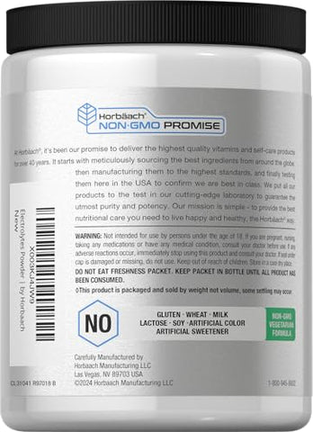 Pó de Eletrólitos | 473 ml | 130 Porções | Suplemento de Hidratação | Vegetariano | Amigo da Dieta Keto | Fórmula Livre de Transgênicos e Glúten | Sabor Limão - Horbäach