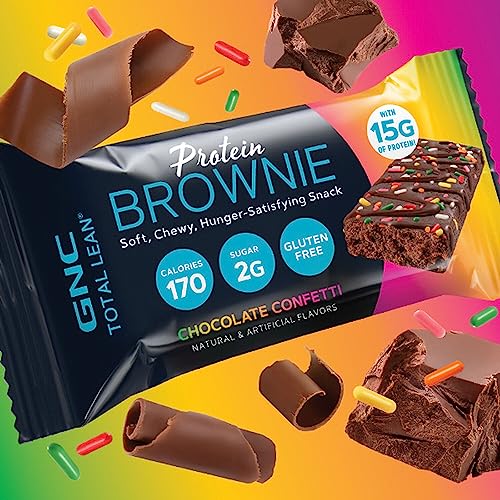 Total Lean Brownie Proteico – Chocolate Confetti (12 unidades) | 100% Proteína | 12g por Brownie - GNC