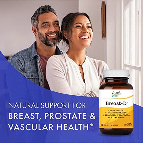 PURE ESSENCE LABS - Pure Essence – Breast D: Equilíbrio de Estrogênio, Acne Hormonal e Suporte para Menopausa com Vitamina D3, Cálcio e Chá Verde