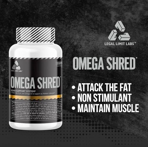 Complete Nutrition - Legal Limit Labs Omega Shreds – MCT, CLA, DHA: Potencialize seus resultados com o poderoso ômega 3 em cápsulas
