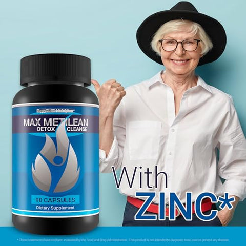 Happy Health Marketplace - Max Metilean Detox Cleanse – Melhor Detox para Mulheres – Limpeza Suave do Corpo Inteiro para Mulheres – Detox para o Intestino das Mulheres – Pílulas de Limpeza do Cólon Detox do Corpo