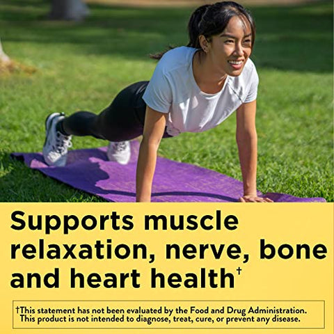 Magnesium Glycinate 200 mg – Suporte Muscular, Cardíaco, Nervoso e Ósseo – 180 Cápsulas de Magnésio Bisglicinato – Fornecimento de 90 Dias - Nature Made