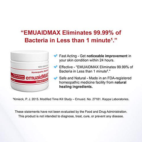 emuaid - Emuaid EMUAIDMAX Pomada 60ml – Creme para Eczema. Tratamento de Força Máxima. Use Força Máxima para Pé de Atleta, Psoríase, Coceira, Irritação e Infecção por Fungos na Pele