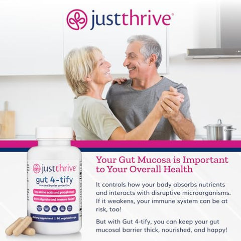 Gut 4-tify – Suplemento para Saúde Intestinal para Mulheres e Homens – Anti Inchaço, 90 Cápsulas Vegetais - Just Thrive