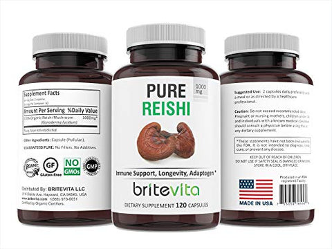 Britevita - Suplemento Alimentar Reishi Puro 120 Cápsulas Veganas – Marca em Destaque
