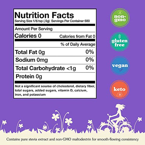 Nunaturals - NuNaturals Stevia Branca em Pó, Substituto de Açúcar à Base de Plantas, Adoçante Zero Calorias, 340g