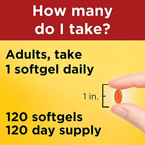 CoQ10 100mg – Suporte para a saúde do coração, 120 cápsulas softgel, suprimento de 120 dias - Nature Made