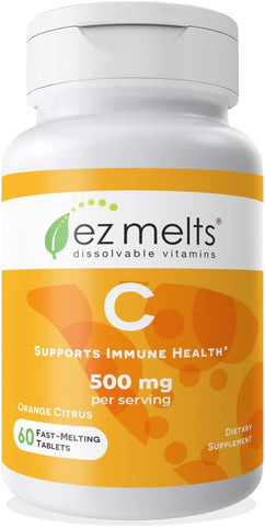 Vitamina C 500 mg, Dissolvível, Sem Açúcar, 1 Mês de Fornecimento - EZ Melts