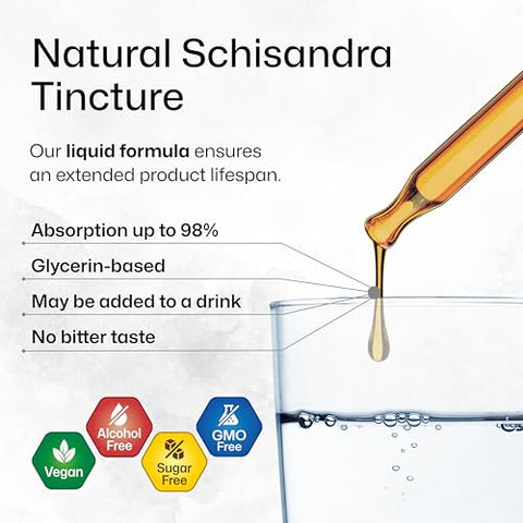 BIO KRAUTER - Schisandra Berry Drops – Extrato Natural de Schisandra para Suporte de Humor – Livre de Álcool – Extrato de Schisandra Chinensis Sem Açúcar – Tintura Vegana de Schisandra 118 ml
