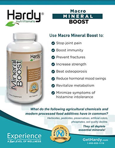Hardy Nutritionals - Macro Mineral Boost – Suplemento de Cálcio de Alta Intensidade para os Ossos