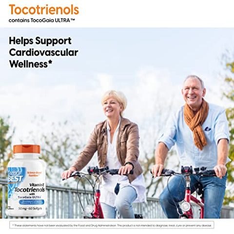 Doctor's BEST - Vitamina E Tocotrienóis Doctor’s Best contém TocoGaia ULTRA™ complexo de vitamina E de espectro completo bioaperfeiçoado, 60 cápsulas