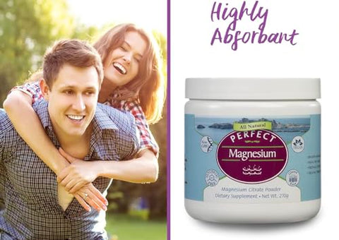 Perfect Supplements - Pó de Citrato de Magnésio Perfeito – 270g | Magnésio em Pó de Alta Qualidade