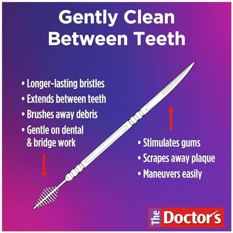 Doctor's BEST - Doctor’s Brushpicks (Embalagem com 12 unidades) – Higiene bucal e limpeza interdental