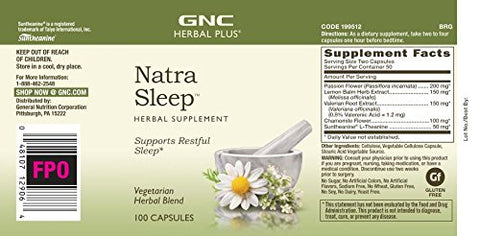 Herbal Plus Natra Sleep | Suporte para um sono tranquilo | 100 Cápsulas - GNC