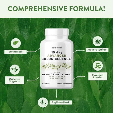 Oona Health - 15 Dias de Limpeza Avançada do Cólon, Probióticos – Marca de Produto