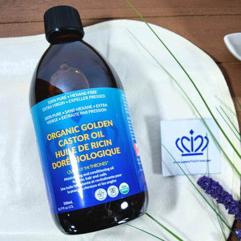 QUEEN OF THE THRONES - Óleo de Rícino Dourado Orgânico Queen of the Thrones – 500mL (16.9oz) | 100% Puro