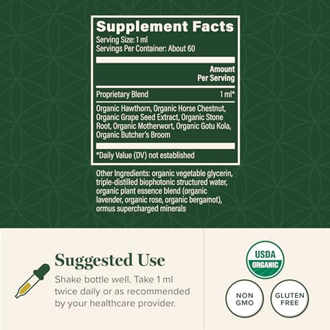 Global Healing Center - Global Healing – Gota Líquida Vegana à Base de Plantas para Saúde das Veias e Fluxo Sanguíneo – 30ml