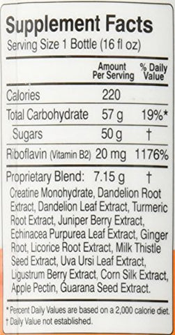QCarrbo16 Detox Laranja 16 fl oz (473 ml) – Limpeza Herbal para Desintoxicação - Herbal Clean